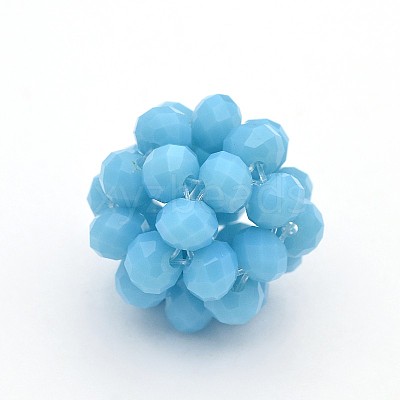Imitation Jade Glass Round Woven Beads GLAA-A034-6mm-B10-1