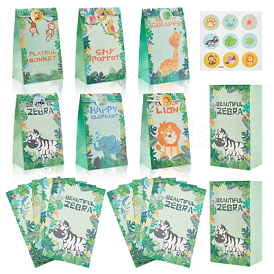 6 Style Animal Theme Paper Bags AJEW-WH0283-18-1