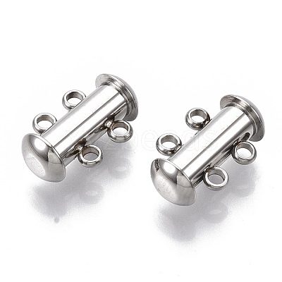 Tarnish Resistant 201 Stainless Steel Slide Lock Clasps STAS-S079-157P-1