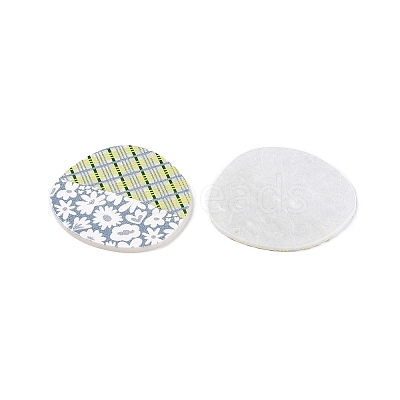 Plaid Theme Printed Acrylic Pendants OACR-T028-05C-1