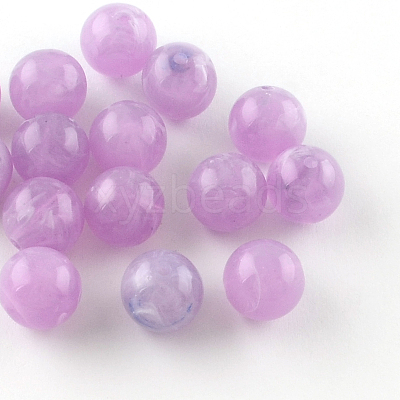Round Imitation Gemstone Acrylic Beads OACR-R029-6mm-M-1