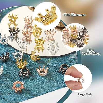 20Pcs 4 Colors Zinc Alloy European Beads FIND-TA0004-03-1