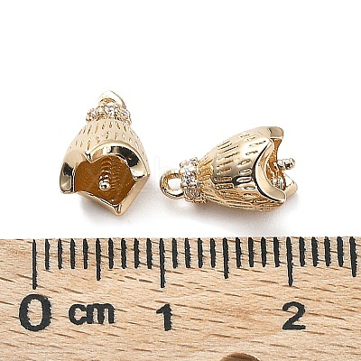 Brass with K9 Glass Pinch Bails KK-Z031-04KCG-1