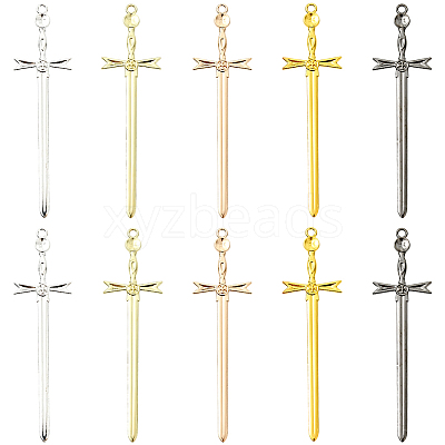40Pcs 5 Colors Alloy Big Pendants FIND-SC0018-10B-1