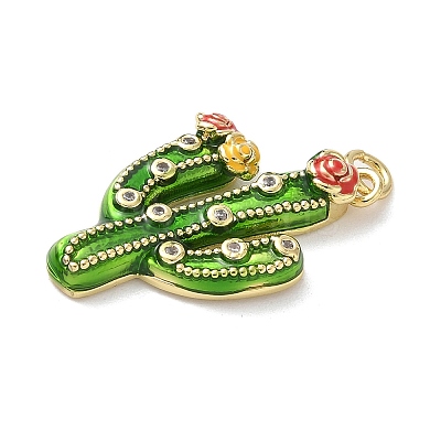 Brass Enamel Pendants KK-B155-21G-01-1