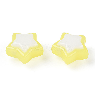 Two Tone Opaque Acrylic Beads SACR-I005-04A-01-1