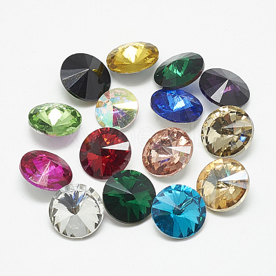 Pointed Back Glass Rhinestone Cabochons RGLA-T086-12mm-1