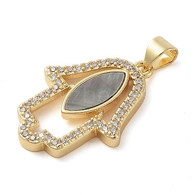 Brass Micro Pave Clear Cubic Zirconia Pendants KK-I712-60G-01-1