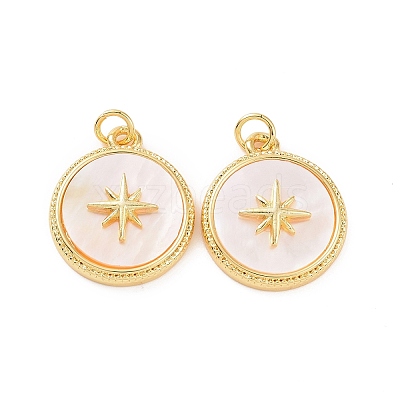 Brass Shell Pendants KK-E068-VC114-1