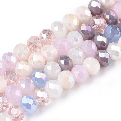 Electroplate Glass Beads Strands GLAA-T023-D16-03-1