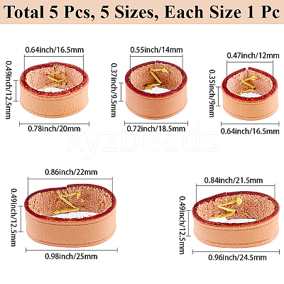 5Pcs 5 Styles Cowhide Sew on Leather Belt Loop for Bag Strap FIND-CL0001-74B-1