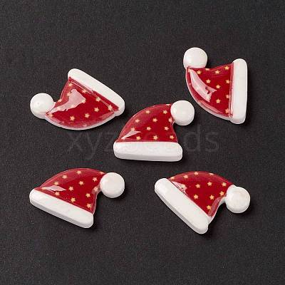 Christmas Themed Opaque Resin Cabochons CRES-P022-08-1