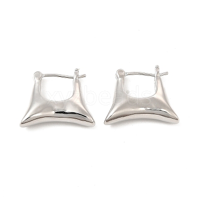 Brass Bag Shape Hoop Earrings for Women EJEW-E275-07P-1