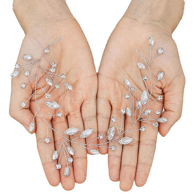 Rhinestone Leaf Wedding Hair Band Hair Vine HULI-PW0002-014-1