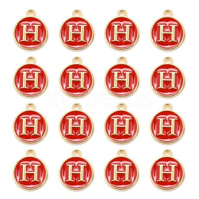 Golden Plated Alloy Enamel Charms ENAM-S118-03H-1