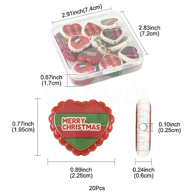 20Pcs Christmas Printed Opaque Acrylic Beads OACR-FS0002-53A-1