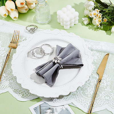 60Pcs Christmas Theme Alloy Leaf Napkin Rings AJEW-PB0001-03P-1