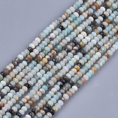 Natural Flower Amazonite Beads Strands G-S354-47-1