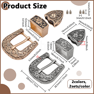 4 Bags 2 Colors Alloy Buckles AJEW-BC0009-26-1
