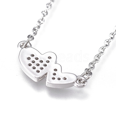 Brass Micro Pave Clear Cubic Zirconia Pendant Necklaces NJEW-R256-08P-1