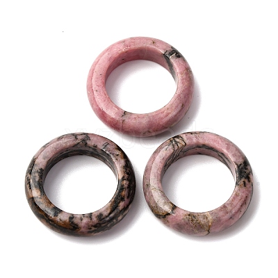 Natural Rhodonite Plain Band Ring RJEW-P044-01A-11-1