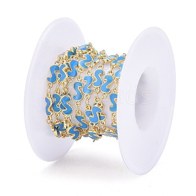 Handmade Alloy Enamel S Shape Link Chains ENAM-F138-05F-RS-1