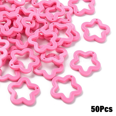 50Pcs Opaque Acrylic Pendants MACR-YW0004-36G-1