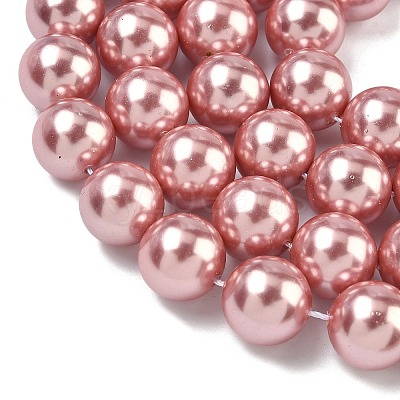 Electroplated Shell Pearl Beads Strands BSHE-G041-12mm-05-1