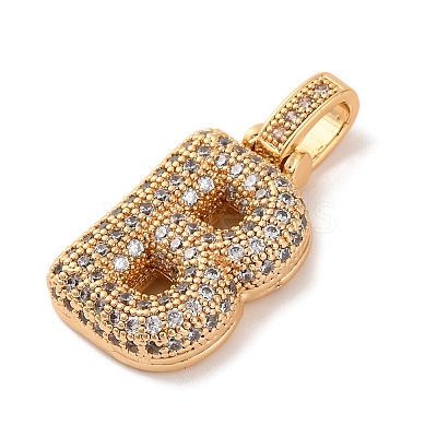 Brass Micro Pave Cubic Zirconia Pendants KK-C076-29B-G01-1