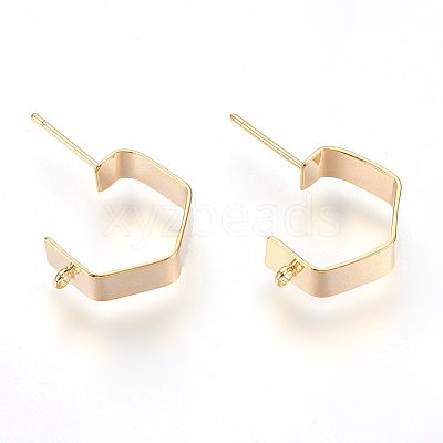 Brass Ear Stud Findings X-KK-S345-022G-1