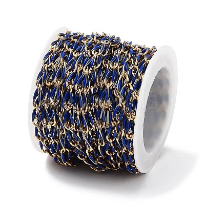 Ion Plating(IP) 304 Stainless Steel Enamel Twisted Oval Link Chains CHS-K019-02G-01-1