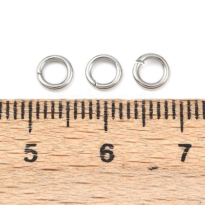Tarnish Resistant 304 Stainless Steel Open Jump Rings STAS-J013-5x0.9mm-01-1