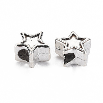 Tibetan Style Alloy European Beads Settings for Enamel TIBEB-N007-029-1