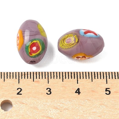 Handmade Millefiori Glass Beads LAMP-U004-02H-1