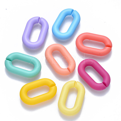 Opaque Spray Painted Acrylic Linking Rings OACR-S036-006A-I-1