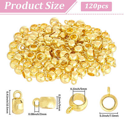 120Pcs Tibetan Style Alloy Rondelle Tube Bails FIND-PA0001-47G-1