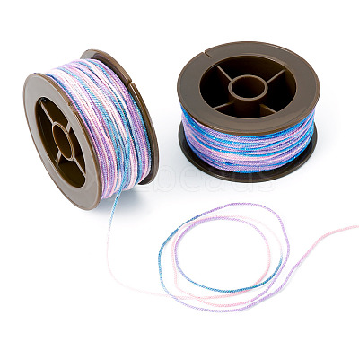 2 Rolls 2 Colors Segment Dyed Round Polyester Twisted Cords OCOR-TA0003-59B-1