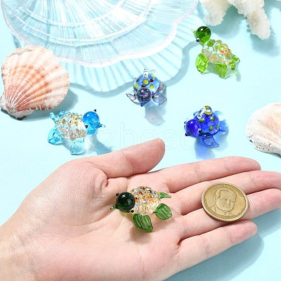 5Pcs 5 Colors Handmade Lampwork Pendants & Displays LAMP-CJ0002-26-1