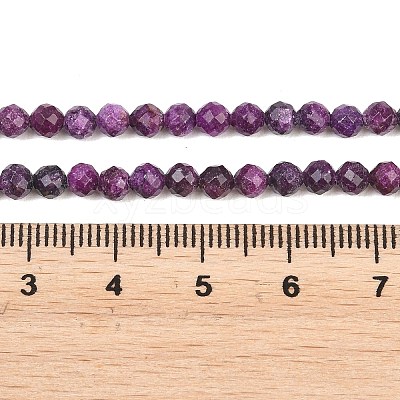 Heated Natural Sugilite Beads Strands G-B193-B04-4mm-1
