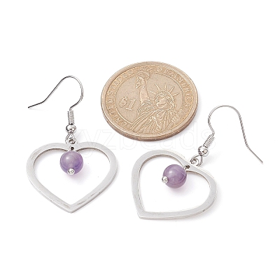 Natural Mixed Gemstone Dangle Earrings EJEW-JE05478-1