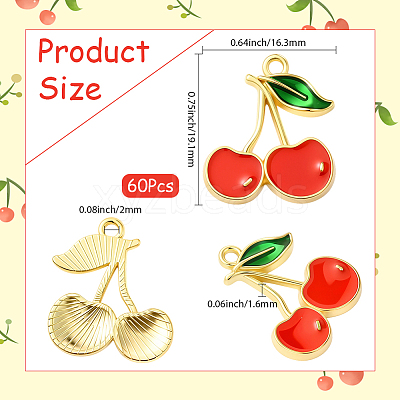 60Pcs Alloy Enamel Pendants FIND-SC0017-33G-1