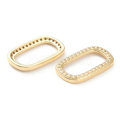 Brass Micro Pave Cubic Zirconia Linking Rings ZIRC-P082-04A-G-1