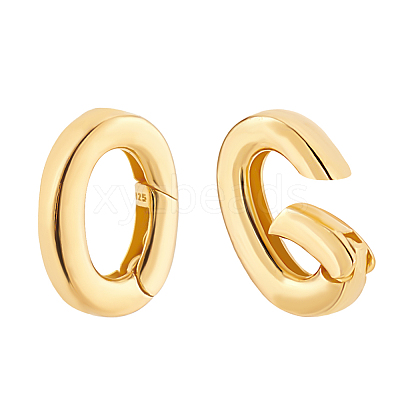 2Pcs 925 Sterling Silver Spring Gate Rings STER-PH0002-88G-1