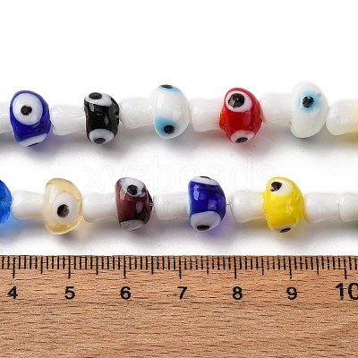 Handmade Evil Eye Lampwork Beads Strands LAMP-S069-01A-06-1