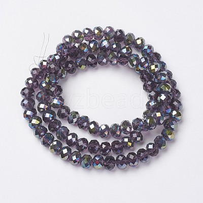 Electroplate Transparent Glass Beads Strands LS-EGLA-A034-T4mm-S07-1