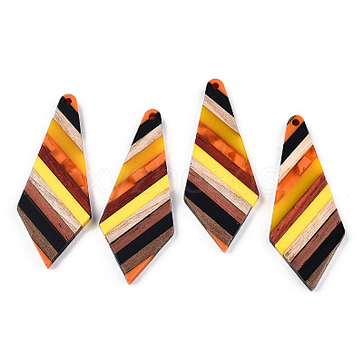 Transparent Resin & Walnut Wood Big Pendants LS-X-RESI-TAC0017-48-B01-1