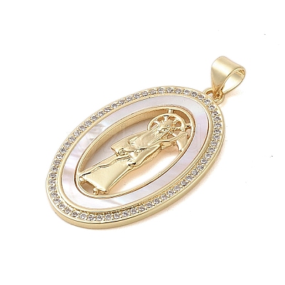 Brass Micro Pave Clear Cubic Zirconia Pendants KK-I712-28G-1