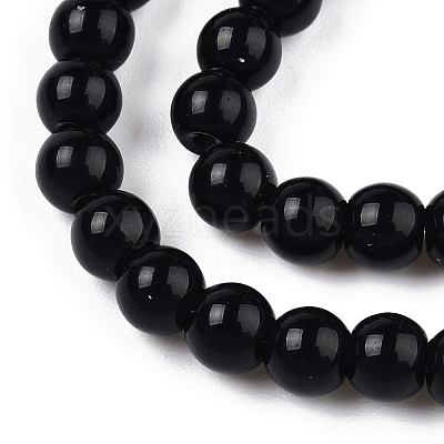 Opaque Solid Color Glass Beads Strands LS-GLAA-T032-P4mm-01-1