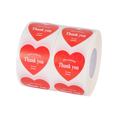 2Roll Heart with Thank You Roll Stickers DIY-TA0013-58C-1