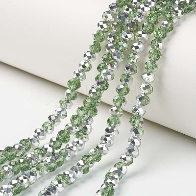 Electroplate Transparent Glass Beads Strands EGLA-A034-T8mm-M06-1